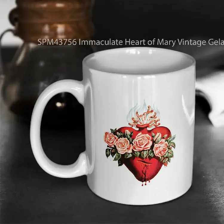 SPM43756 Immaculate Heart of Mary Vintage Gelas Keramik Supermug