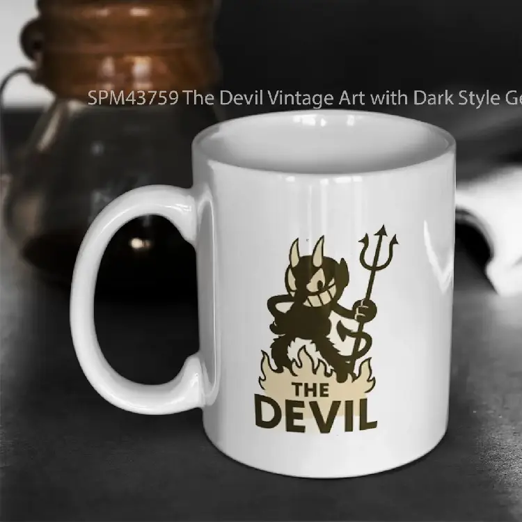 SPM43759 The Devil Vintage Art with Dark Style Gelas Keramik Supermug