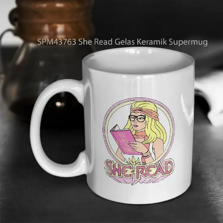 SPM43763 She Read Gelas Keramik Supermug