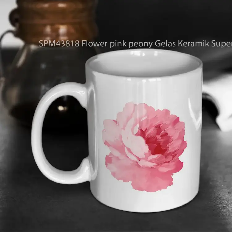 SPM43818 Flower pink peony Gelas Keramik Supermug