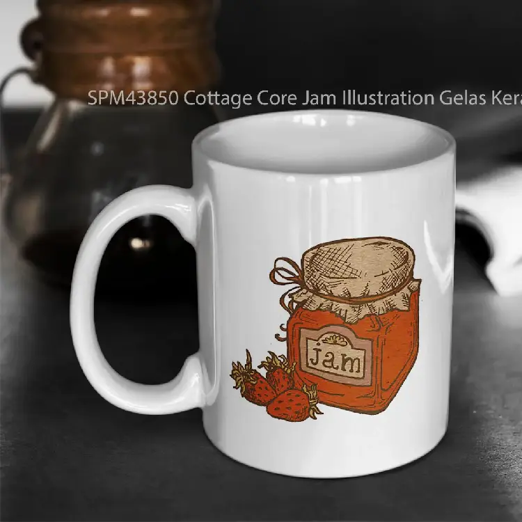 SPM43850 Cottage Core Jam Illustration Gelas Keramik Supermug