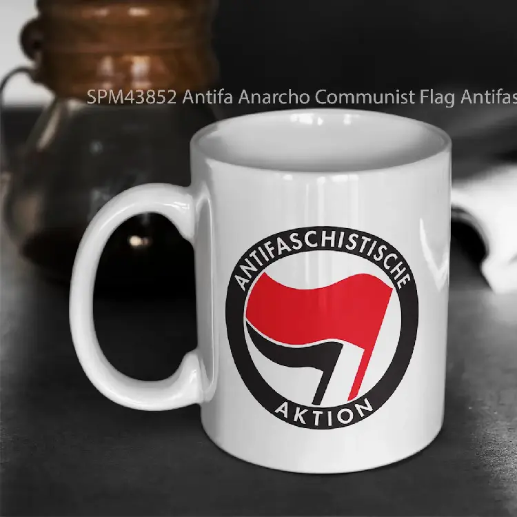 SPM43852 Antifa Anarcho Communist Flag Antifaschistische Aktion Gelas Keramik Supermug