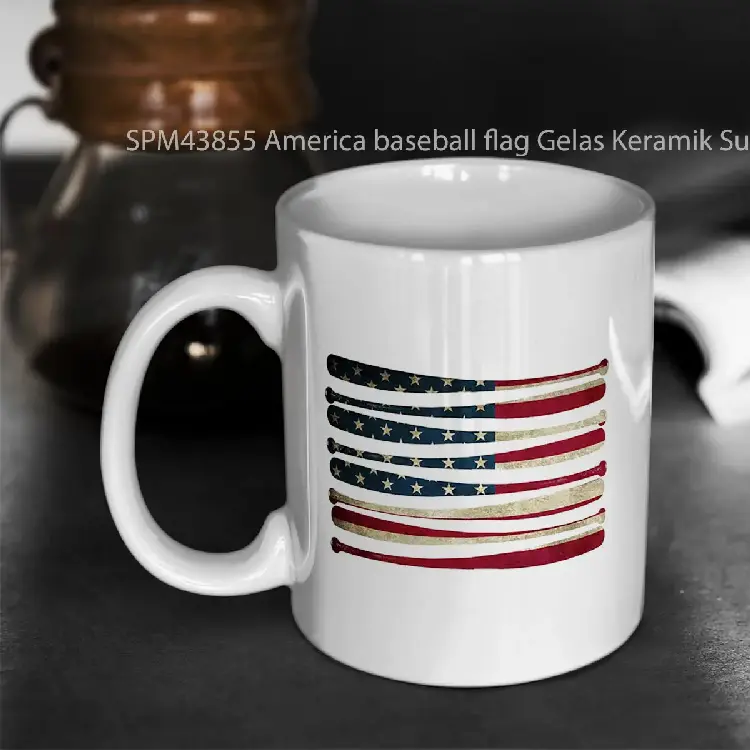 SPM43855 America baseball flag Gelas Keramik Supermug