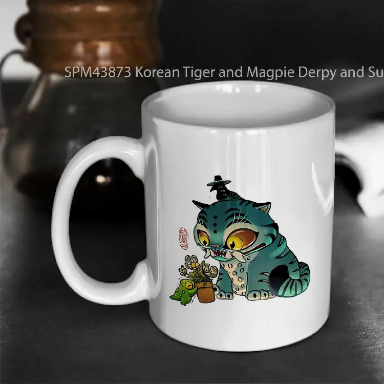 SPM43873 Korean Tiger and Magpie Derpy and Sussie Demon Hunters KPop Asian Fantasy Frog Illustration Gelas Keramik Supermug