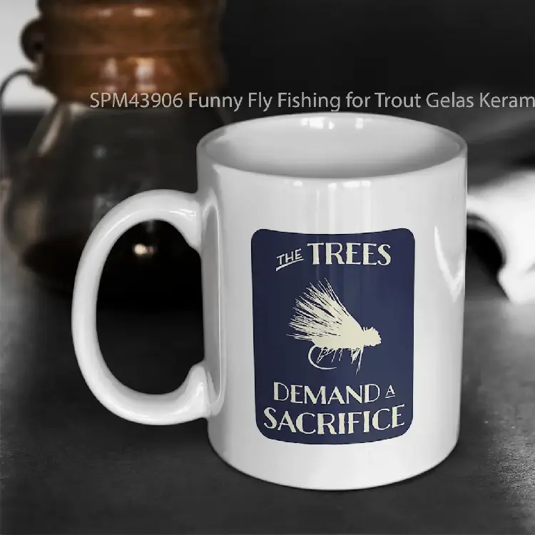 SPM43906 Funny Fly Fishing for Trout Gelas Keramik Supermug