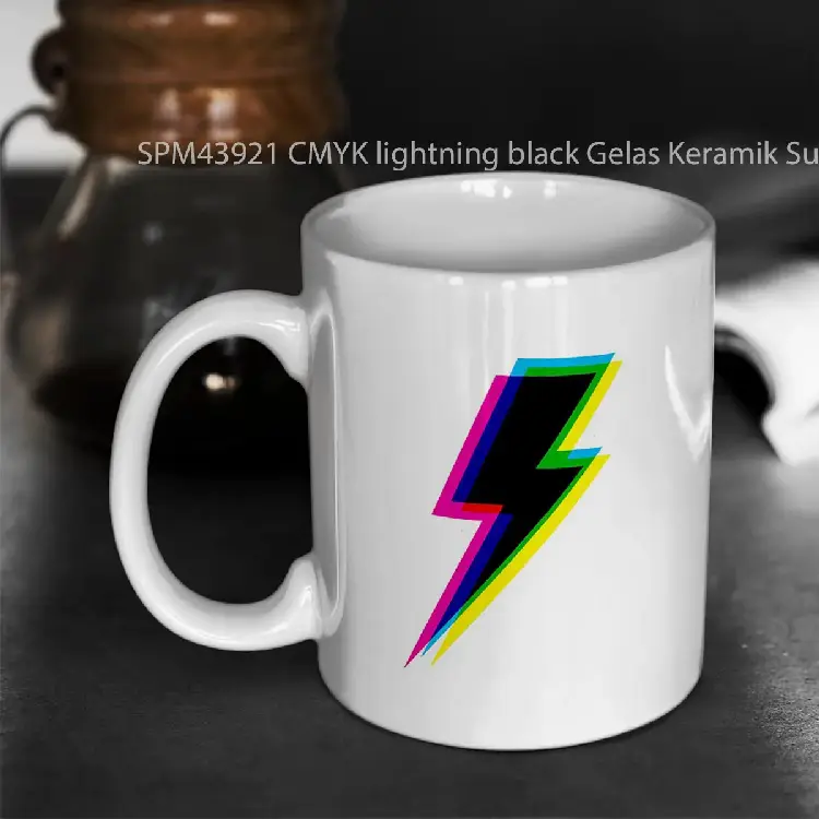 SPM43921 CMYK lightning black Gelas Keramik Supermug