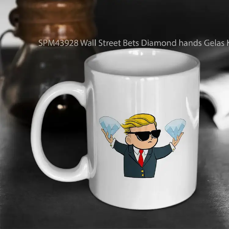 SPM43928 Wall Street Bets Diamond hands Gelas Keramik Supermug