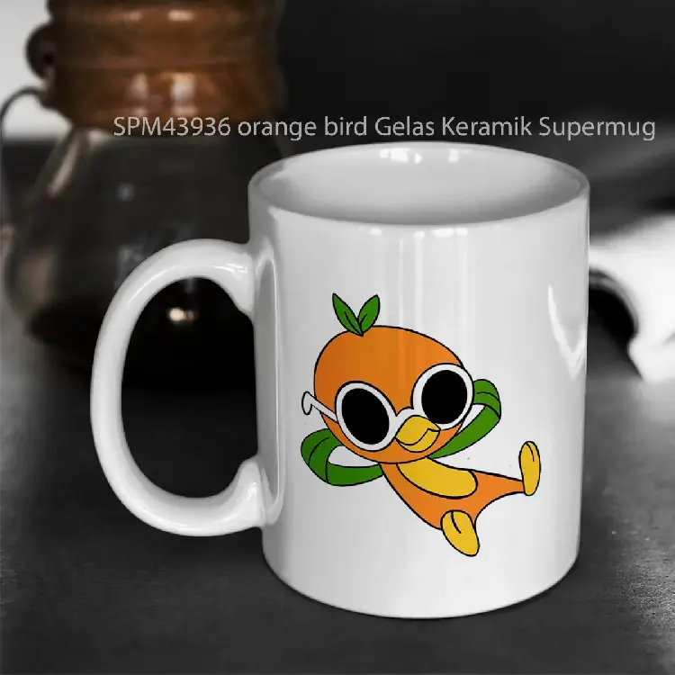 SPM43936 orange bird Gelas Keramik Supermug