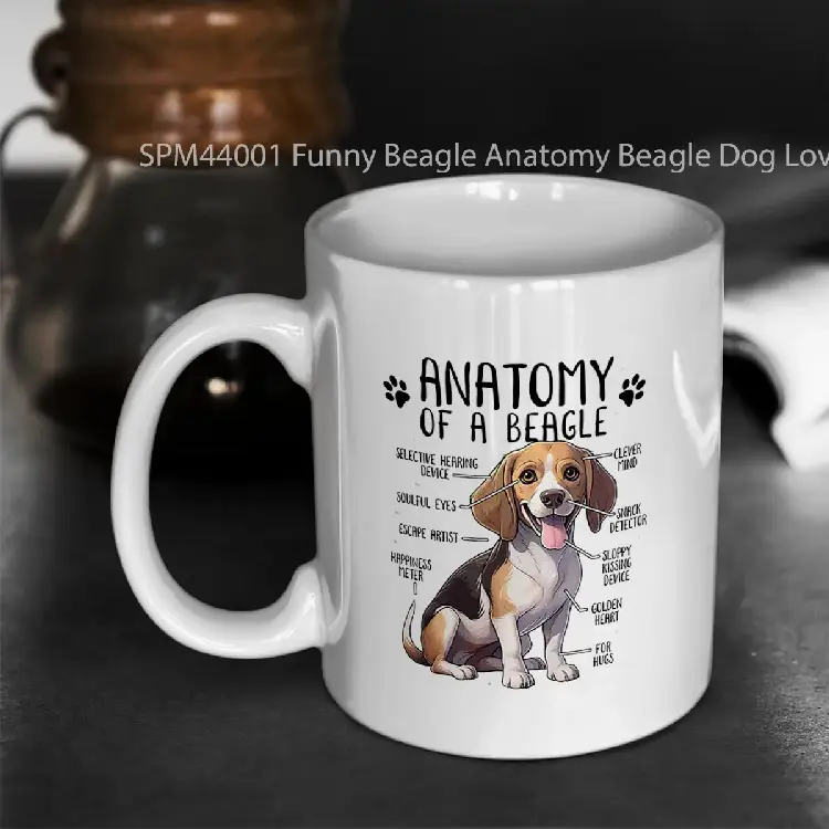 SPM44001 Funny Beagle Anatomy Beagle Dog Lover Gelas Keramik Supermug