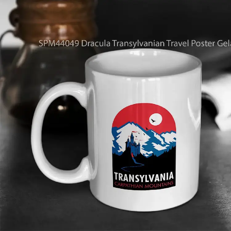 SPM44049 Dracula Transylvanian Travel Poster Gelas Keramik Supermug
