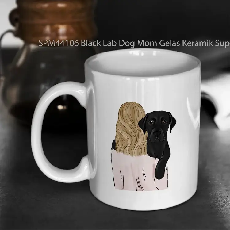 SPM44106 Black Lab Dog Mom Gelas Keramik Supermug