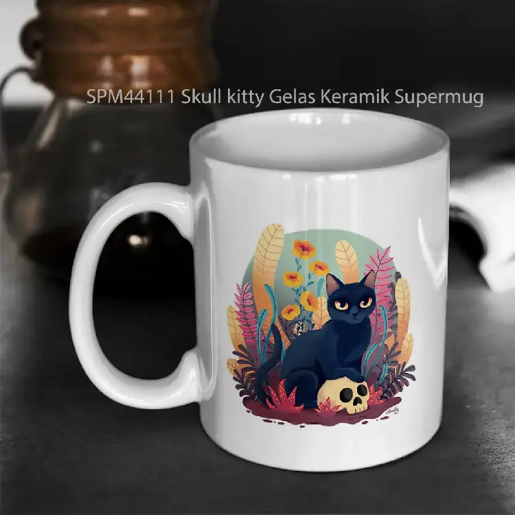 SPM44111 Skull kitty Gelas Keramik Supermug