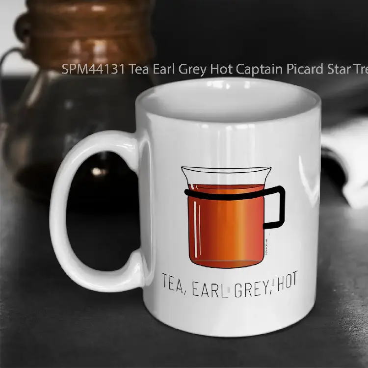SPM44131 Tea Earl Grey Hot Captain Picard Star Trek TNG light backgrounds Gelas Keramik Supermug