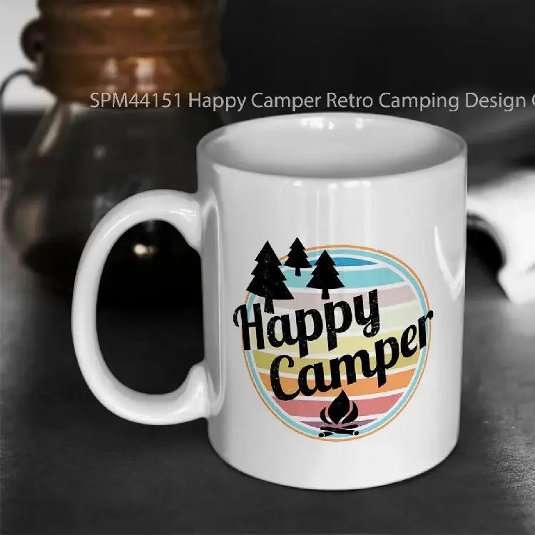 SPM44151 Happy Camper Retro Camping Design Gelas Keramik Supermug