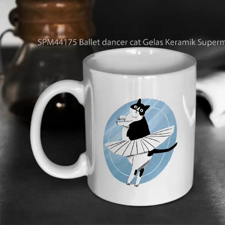 SPM44175 Ballet dancer cat Gelas Keramik Supermug