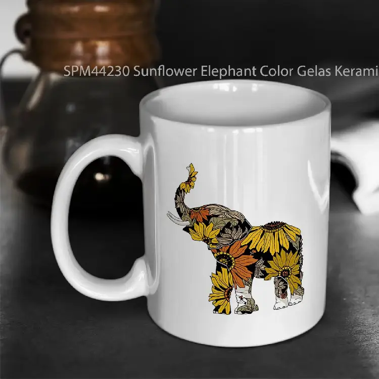 SPM44230 Sunflower Elephant Color Gelas Keramik Supermug