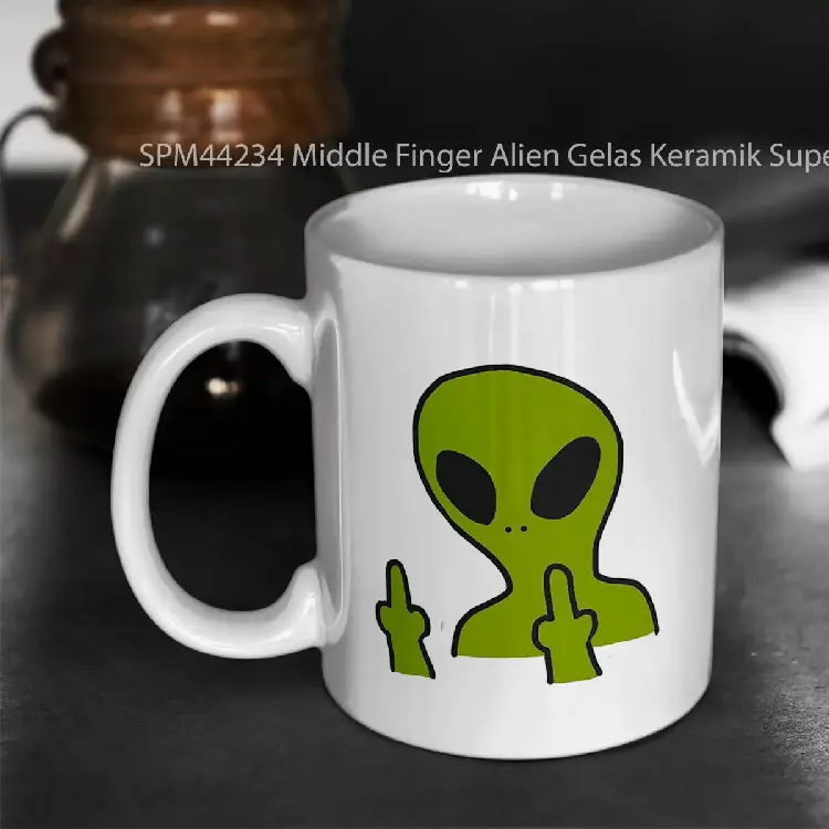 SPM44234 Middle Finger Alien Gelas Keramik Supermug