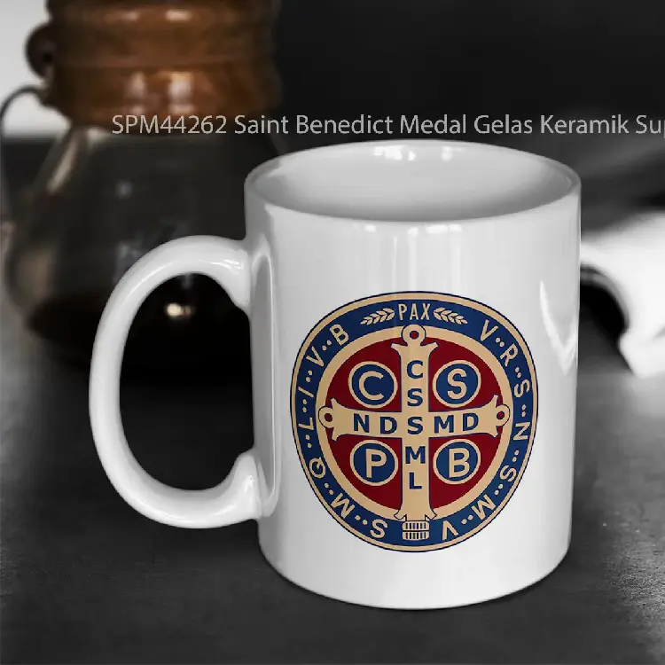 SPM44262 Saint Benedict Medal Gelas Keramik Supermug