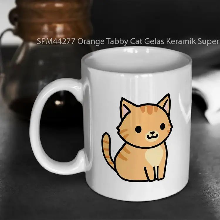 SPM44277 Orange Tabby Cat Gelas Keramik Supermug