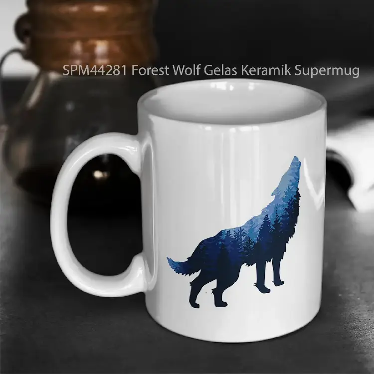 SPM44281 Forest Wolf Gelas Keramik Supermug