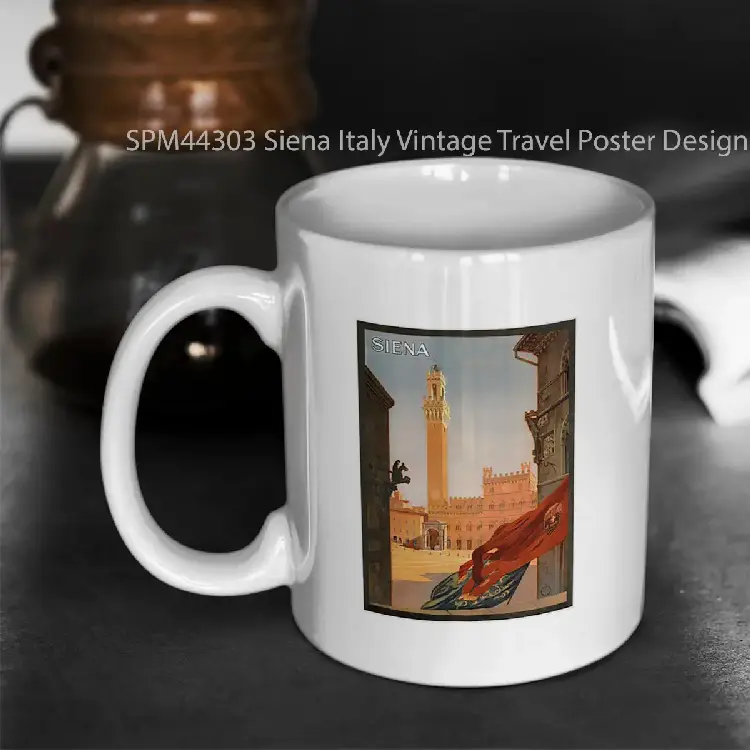 SPM44303 Siena Italy Vintage Travel Poster Design Gelas Keramik Supermug