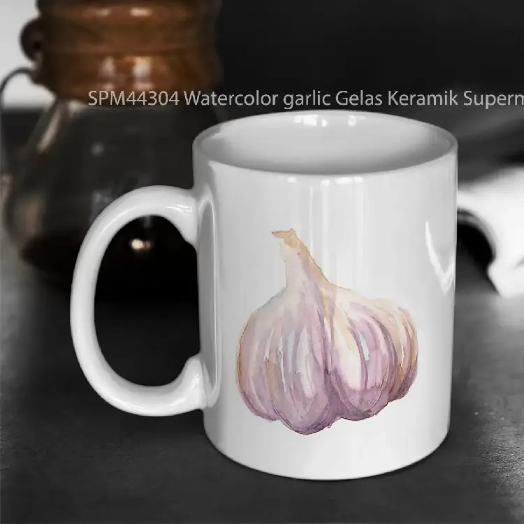 SPM44304 Watercolor garlic Gelas Keramik Supermug