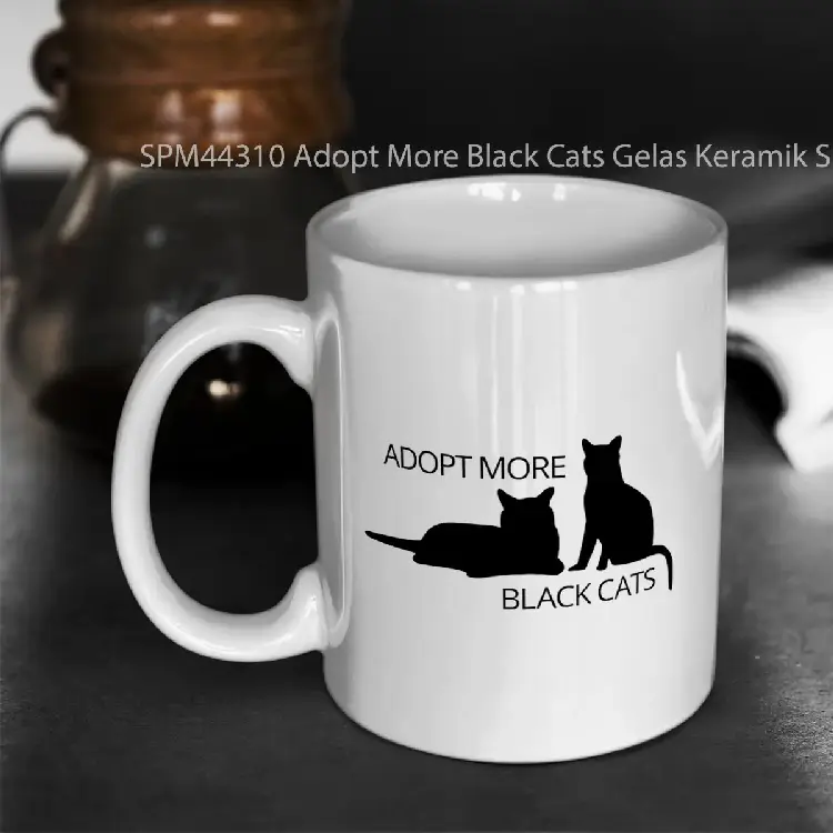 SPM44310 Adopt More Black Cats Gelas Keramik Supermug