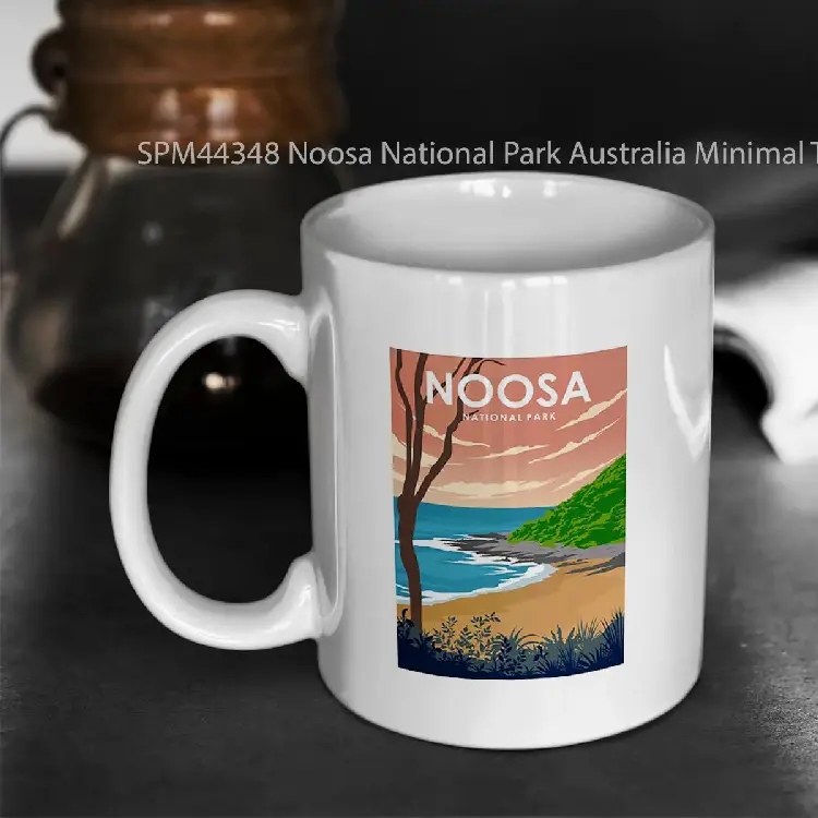 SPM44348 Noosa National Park Australia Minimal Travel Poster Gelas Keramik Supermug