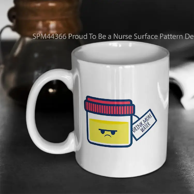 SPM44366 Proud To Be a Nurse Surface Pattern Design Blue Gelas Keramik Supermug