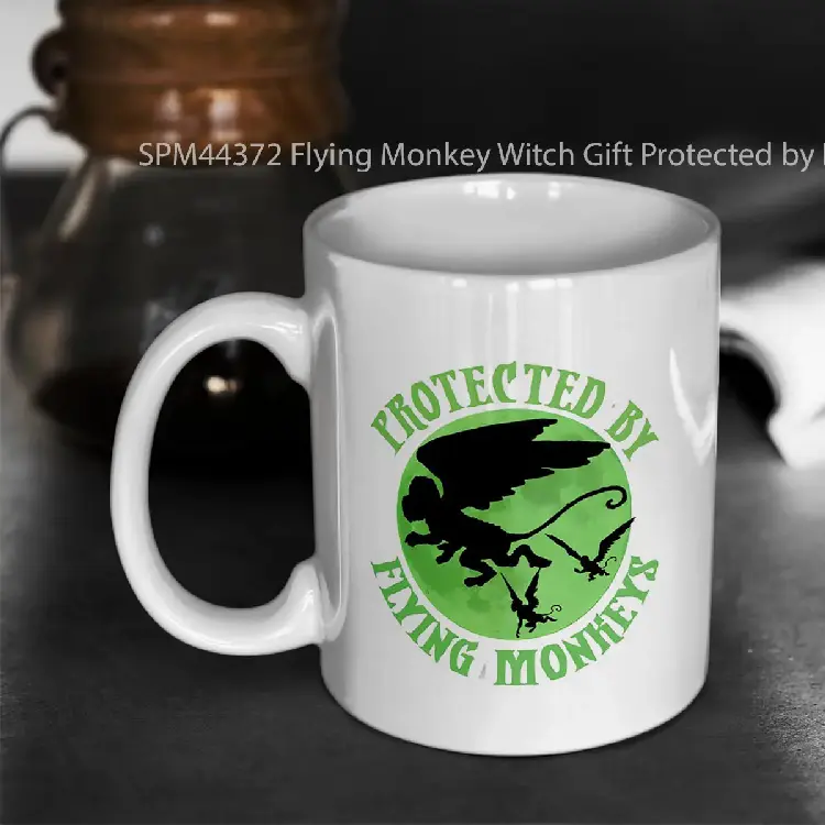 SPM44372 Flying Monkey Witch Gift Protected by Flying Monkeys Wizard of Oz Wicked Witch Halloween Costume Gelas Keramik Supermug