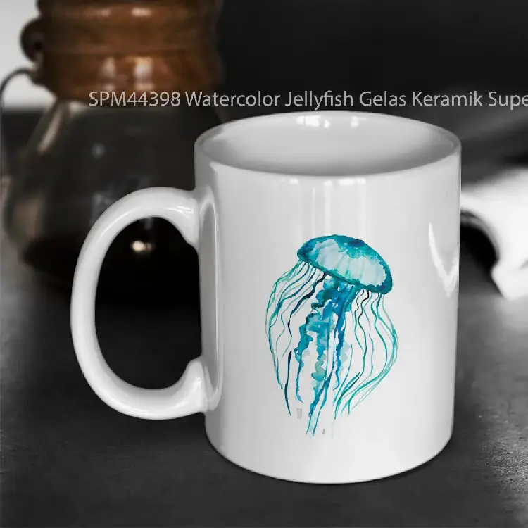 SPM44398 Watercolor Jellyfish Gelas Keramik Supermug