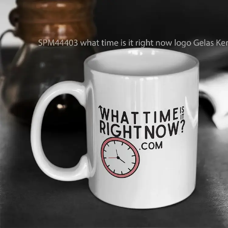 SPM44403 what time is it right now logo Gelas Keramik Supermug