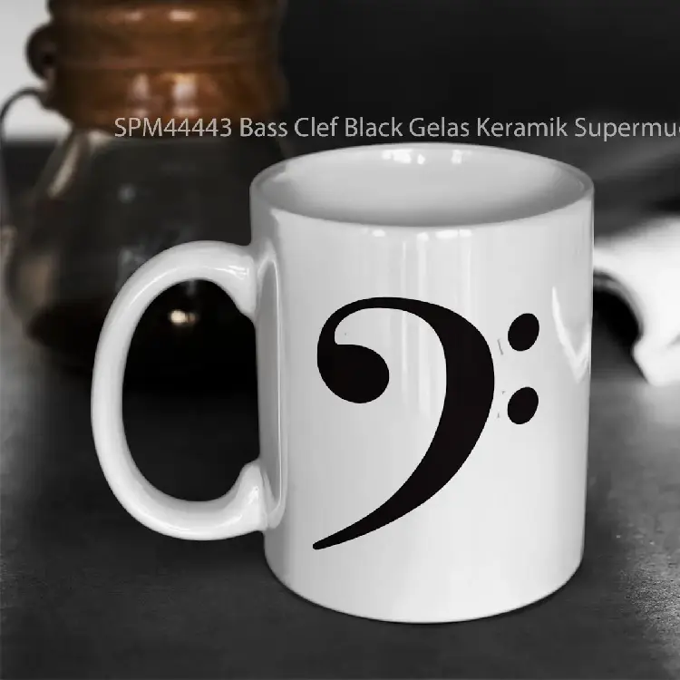 SPM44443 Bass Clef Black Gelas Keramik Supermug