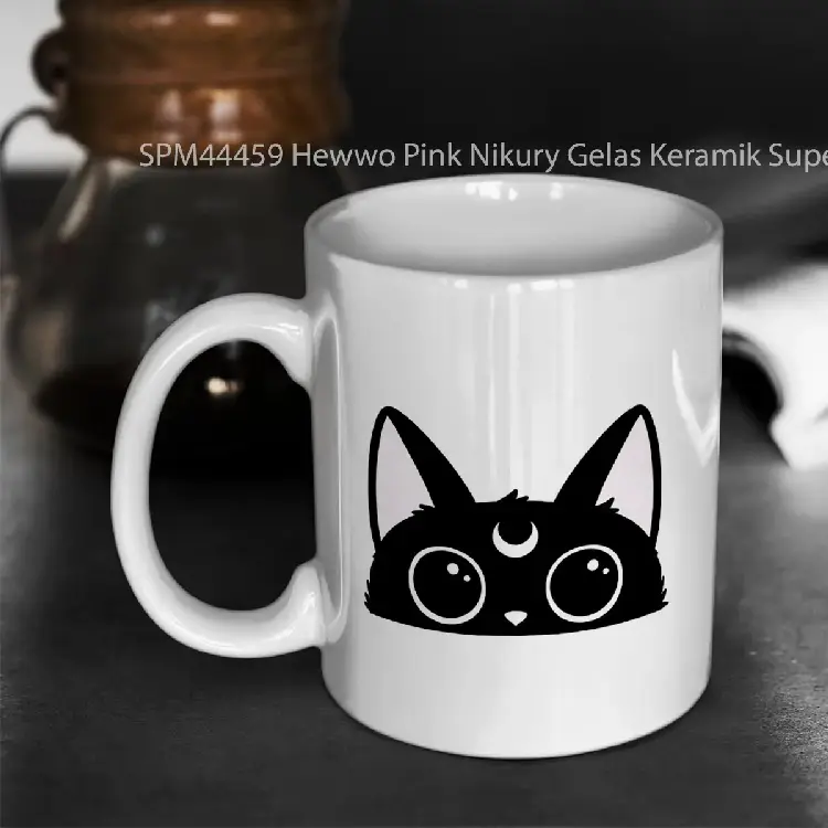 SPM44459 Hewwo Pink Nikury Gelas Keramik Supermug