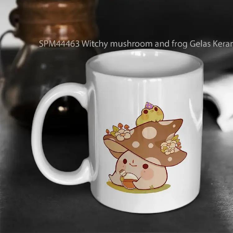 SPM44463 Witchy mushroom and frog Gelas Keramik Supermug