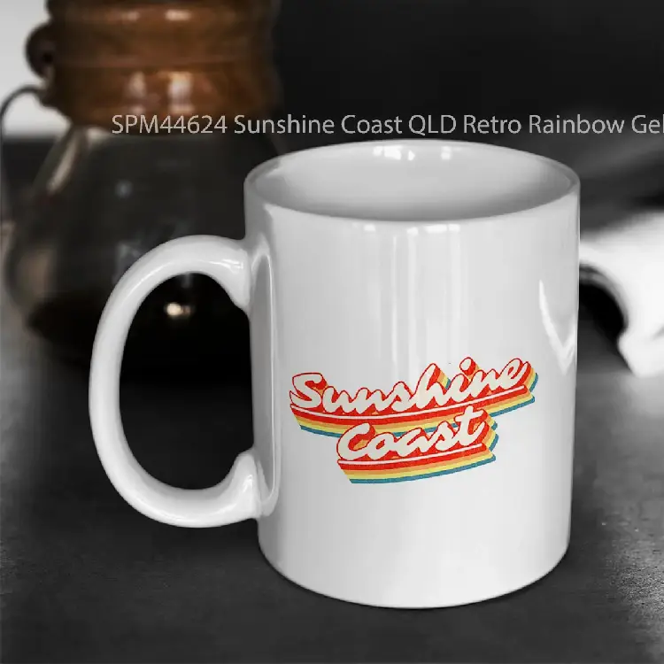SPM44624 Sunshine Coast QLD Retro Rainbow Gelas Keramik Supermug
