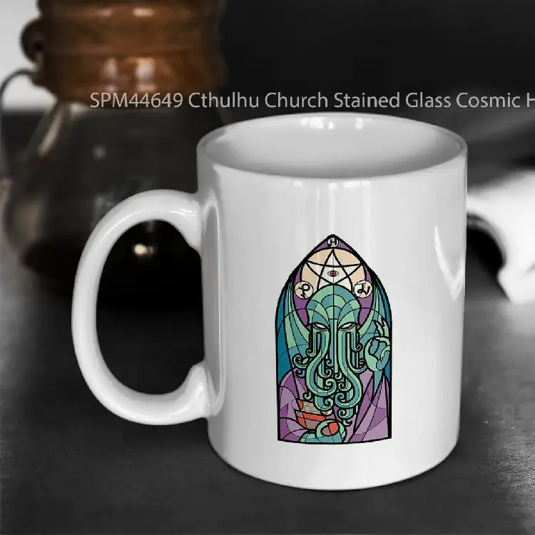SPM44649 Cthulhu Church Stained Glass Cosmic Horror Gelas Keramik Supermug