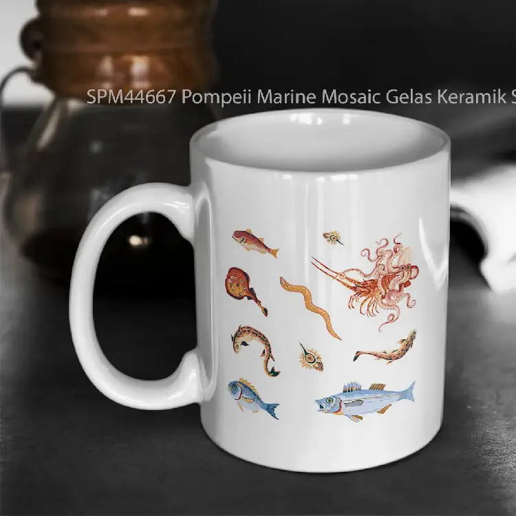 SPM44667 Pompeii Marine Mosaic Gelas Keramik Supermug