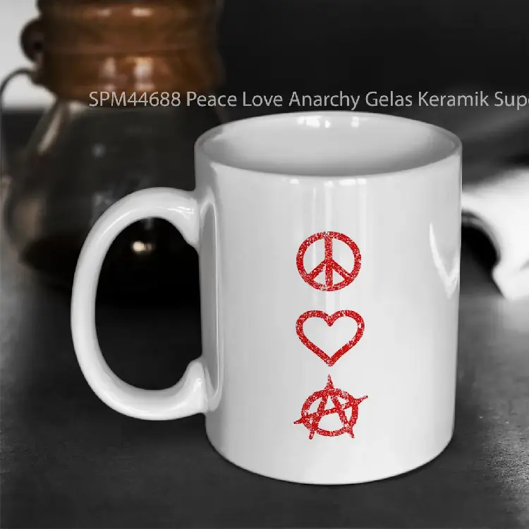 SPM44688 Peace Love Anarchy Gelas Keramik Supermug