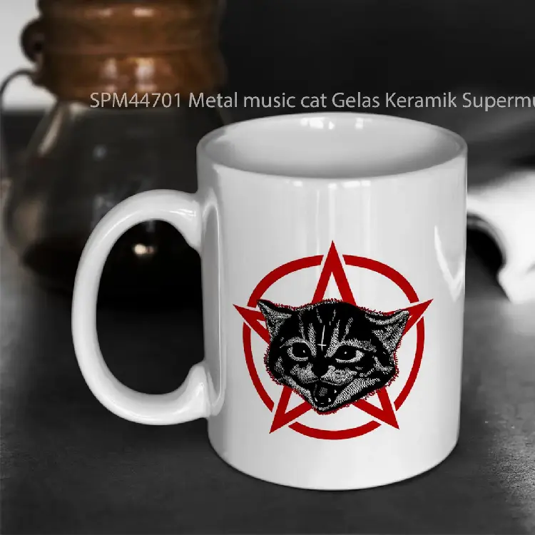 SPM44701 Metal music cat Gelas Keramik Supermug