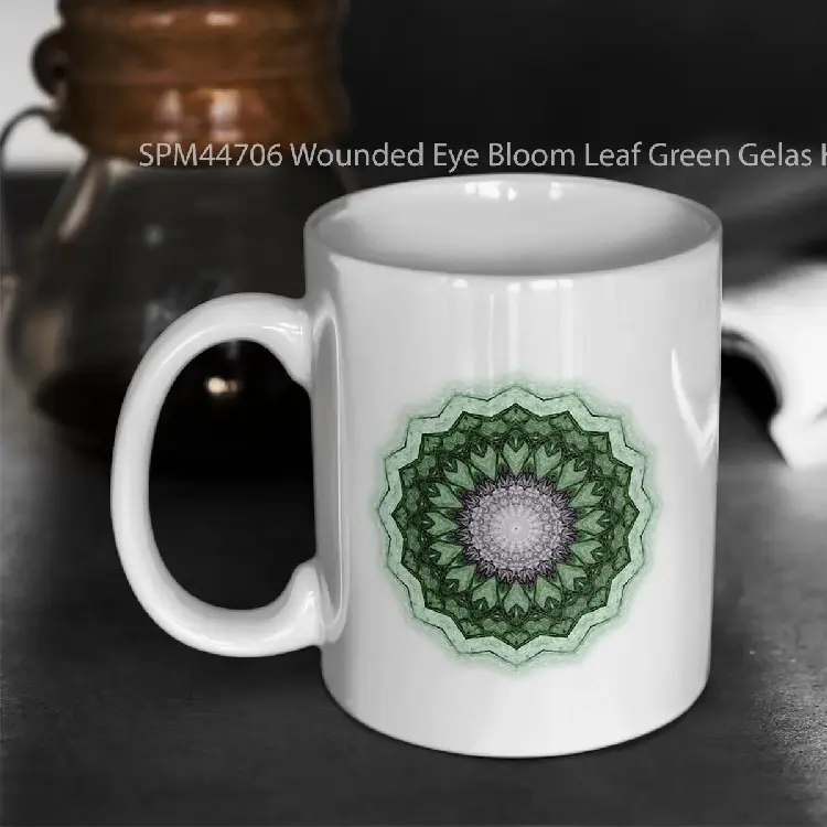SPM44706 Wounded Eye Bloom Leaf Green Gelas Keramik Supermug