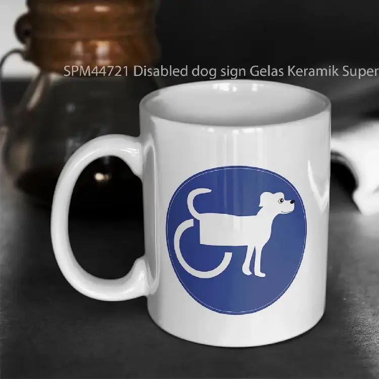 SPM44721 Disabled dog sign Gelas Keramik Supermug