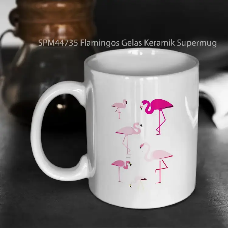 SPM44735 Flamingos Gelas Keramik Supermug