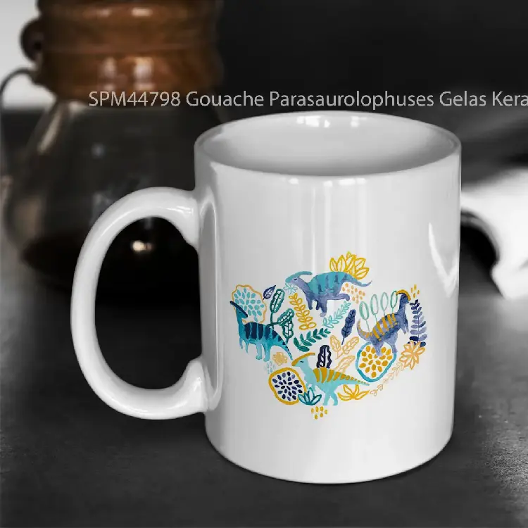 SPM44798 Gouache Parasaurolophuses Gelas Keramik Supermug