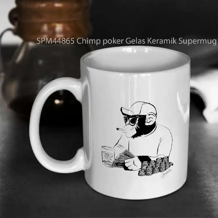 SPM44865 Chimp poker Gelas Keramik Supermug