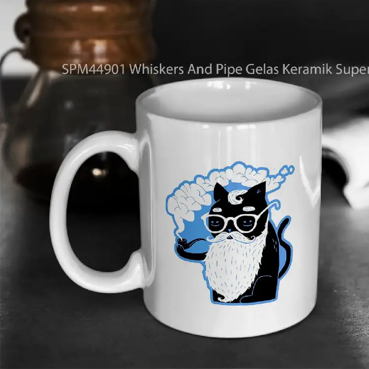 SPM44901 Whiskers And Pipe Gelas Keramik Supermug