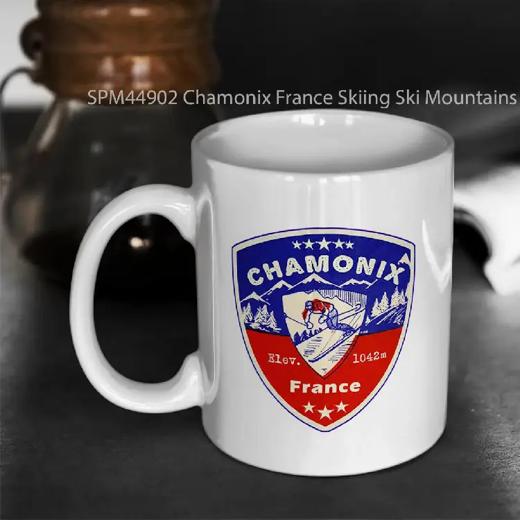 SPM44902 Chamonix France Skiing Ski Mountains Skier Gelas Keramik Supermug