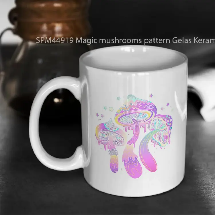 SPM44919 Magic mushrooms pattern Gelas Keramik Supermug