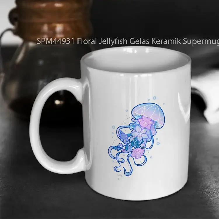 SPM44931 Floral Jellyfish Gelas Keramik Supermug