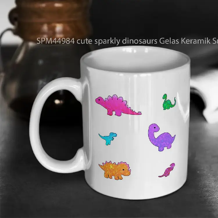 SPM44984 cute sparkly dinosaurs Gelas Keramik Supermug